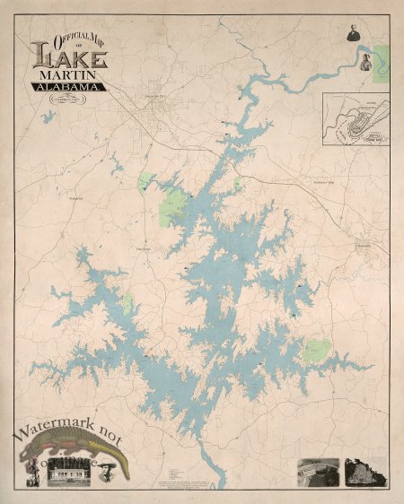 (image for) Lake Martin Alabama Map