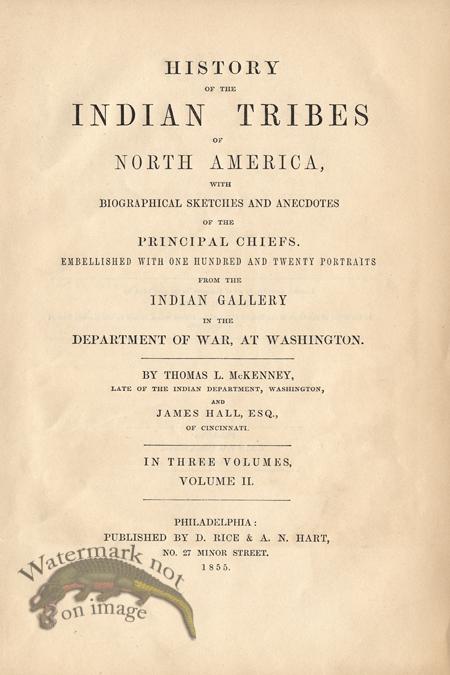 Title Page for McKenny & Hall Indians [Title Page for McKenney Hall ...